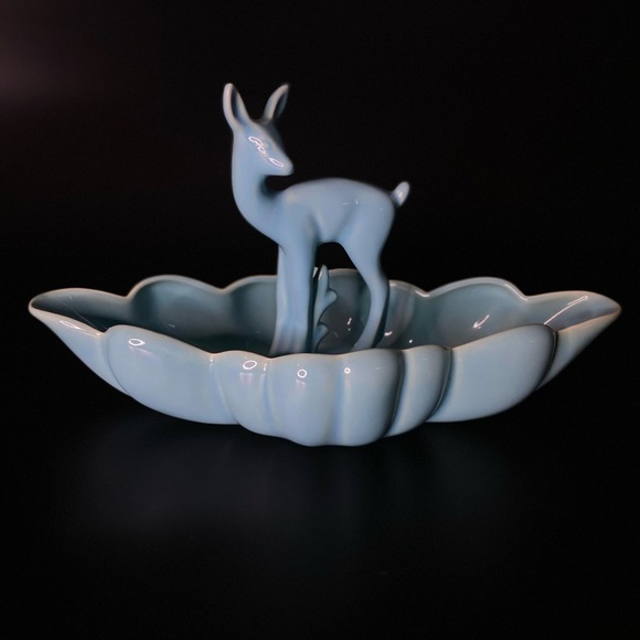 Ceramic blue fawn and serving bowl - Picture 5 of 13
